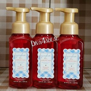 3x Bath Body Works GINGHAM ALL AMERICAN Foaming Hand Soap Bundle